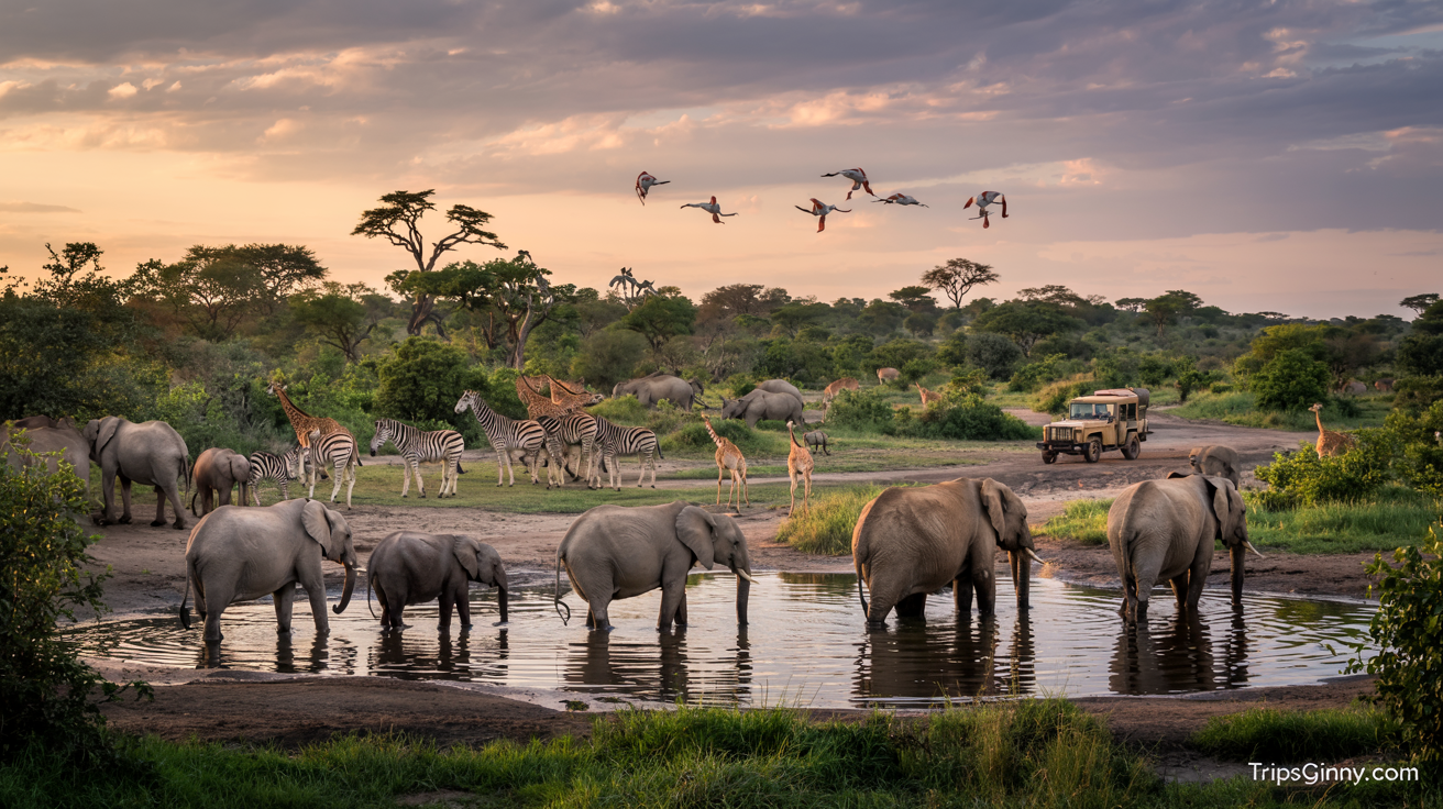 cenic collage of diverse wildlife i
